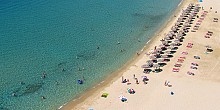 Chrissi Akti beach in Paros island .. known for windsurfing Chrissi Akti beach in Paros island .. known for windsurfing