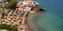 Vlychos beach in Hydra island Vlychos beach in Hydra island